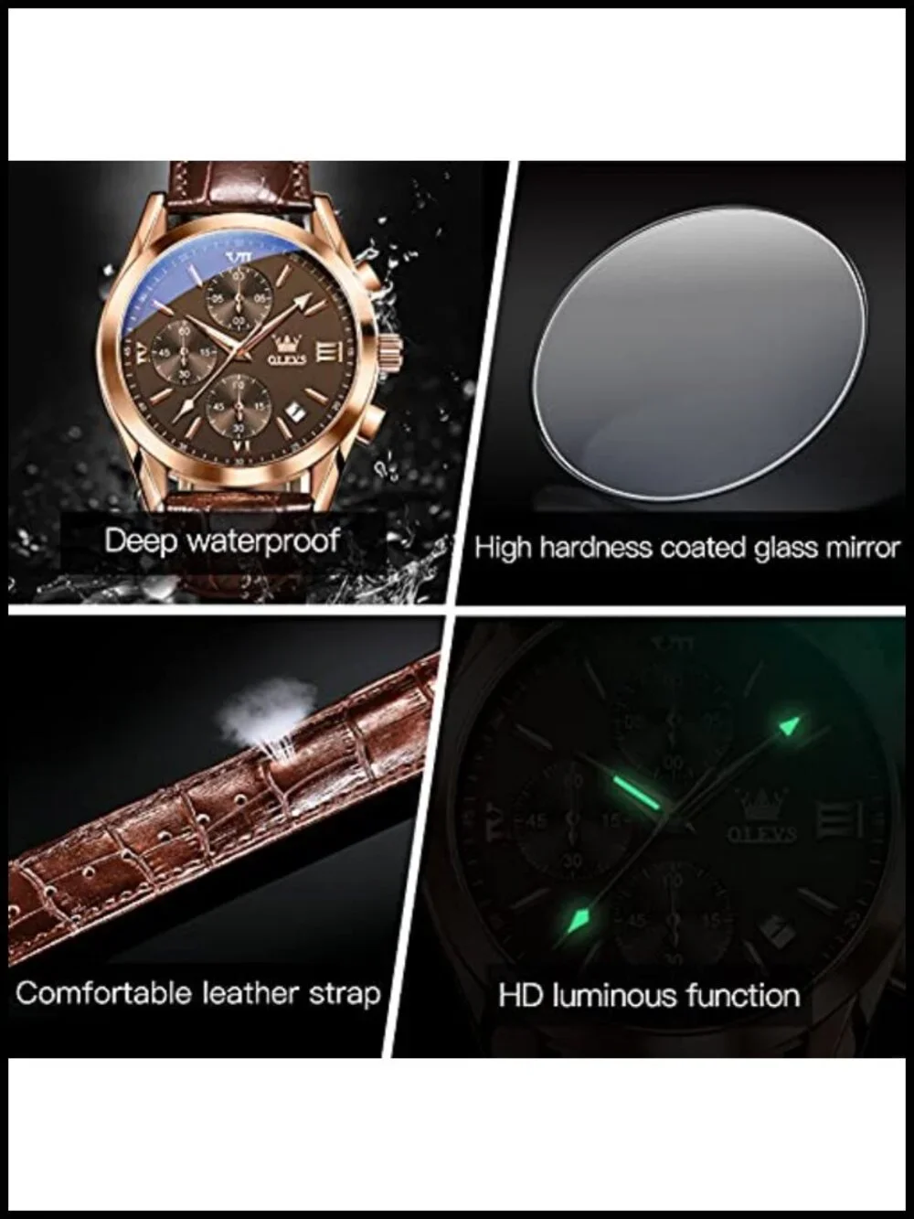 Leather Watch Dress Casual Quartz Wrist Watch Date